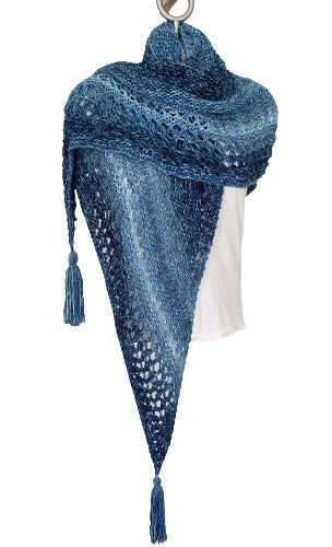 Alpaca Blended Hand Knitted Wraps/Shawls -SKY BLUE