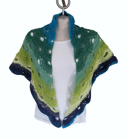 Alpaca Blended Hand Knitted Wraps/Shawls - Ocean