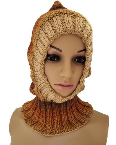 Alpaca Blended Hand Knitted Hat & Neck Warmer ONE PIECE -Unisex-FALL