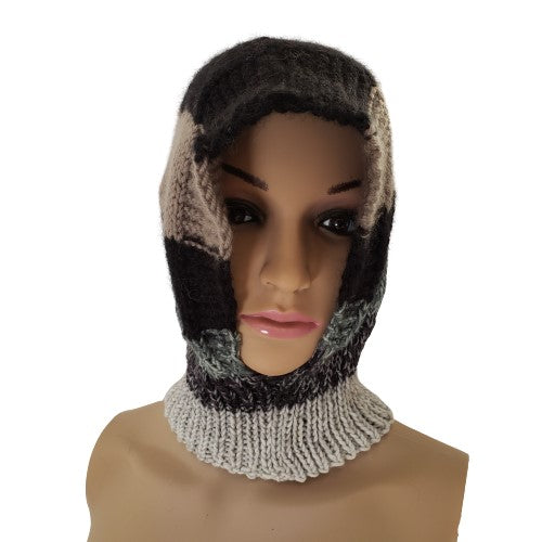 Alpaca Blended Hand Knitted Hats & Neck warmer ONE PIECE