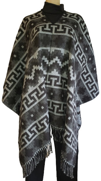 Timeless Unisex Alpaca Poncho Long Reversible